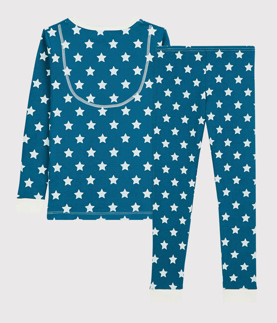 Pyjama snugfit imprimé graphique petit garçon-petite fille en coton biologique MALLARD/ ECUME