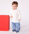 Chemise bébé en coton unie blanc ECUME