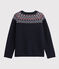 Katoenen, wollen cardigan meisjes kinderen blauw SMOKING/wit MULTICO