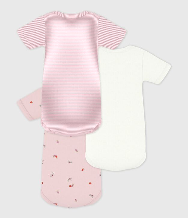 Setje van katoenen body's met korte mouwen en bloemenprint multicouleur