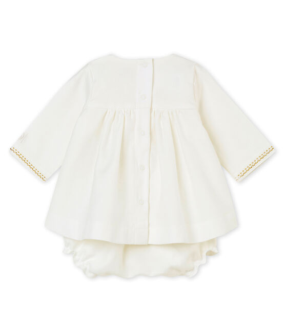 Jurk en pofbroekje voor babymeisjes wit MARSHMALLOW