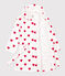 Badjas in badstof met hartjes voor meisjes/jongens wit MARSHMALLOW/rood TERKUIT