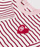 Gestreept T-shirt met lange mouwen in katoen voor baby's rood MILK/ AMARANTE