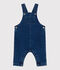 Babysalopette met lange mouwen van spijkerstof en elastaan blauw
