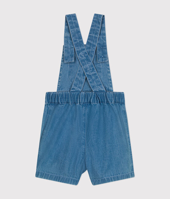 Salopette courte en denim léger bébé bleu DENIM CLAIR