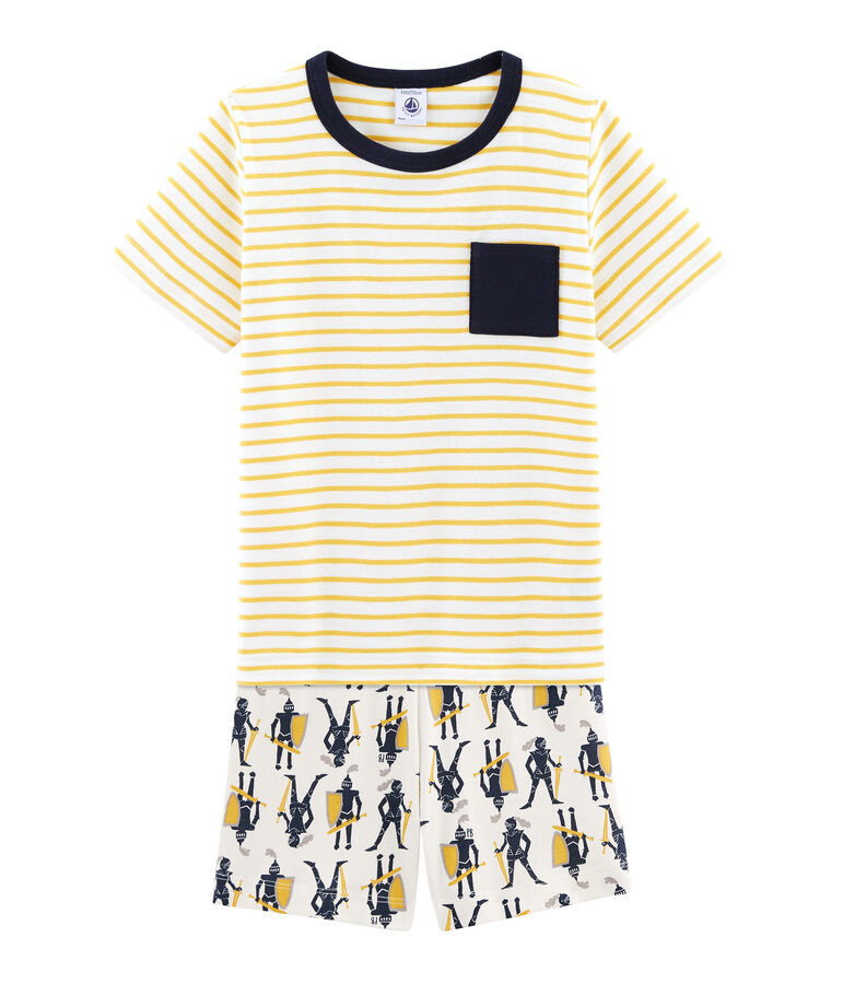 Pyjacourt petit gar&ccedil;on en c&ocirc;te blanc MARSHMALLOW/blanc MULTICO