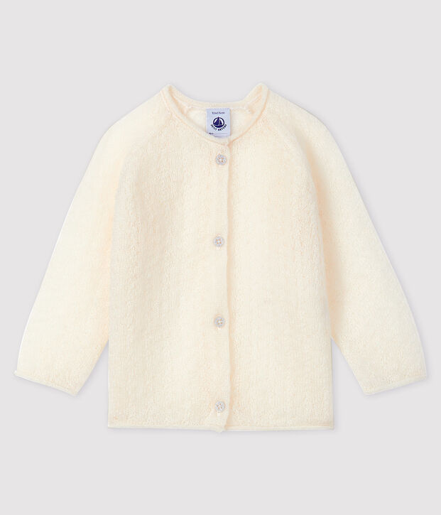 Gebreide cardigan voor meisjesbaby wit