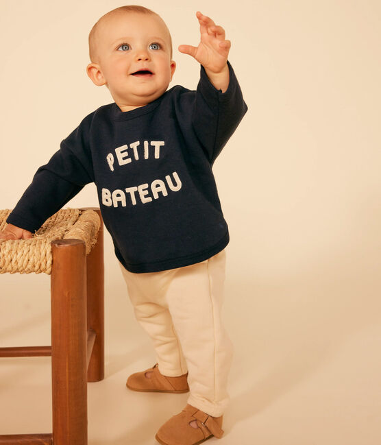 Fleece sweatshirt voor baby's blauw SMOKING