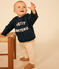 Fleece sweatshirt voor baby's blauw SMOKING
