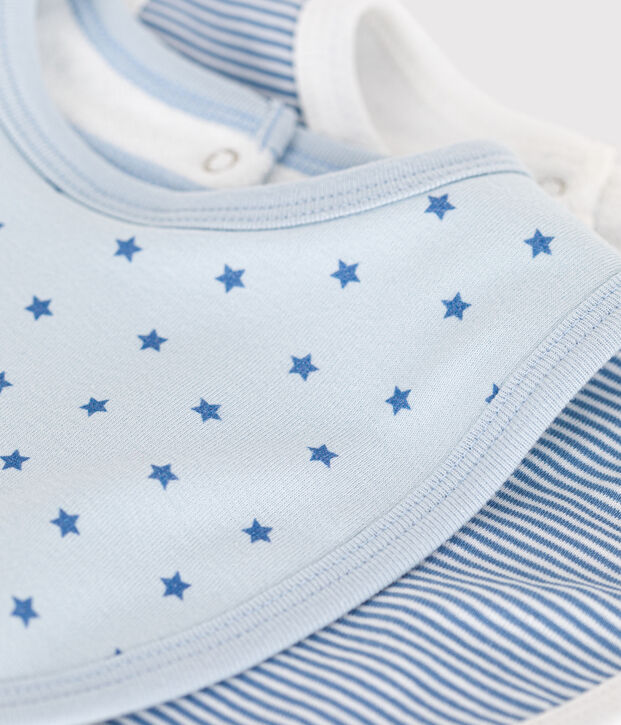 Lots de deux bavoirs b&eacute;b&eacute; en coton multicouleur