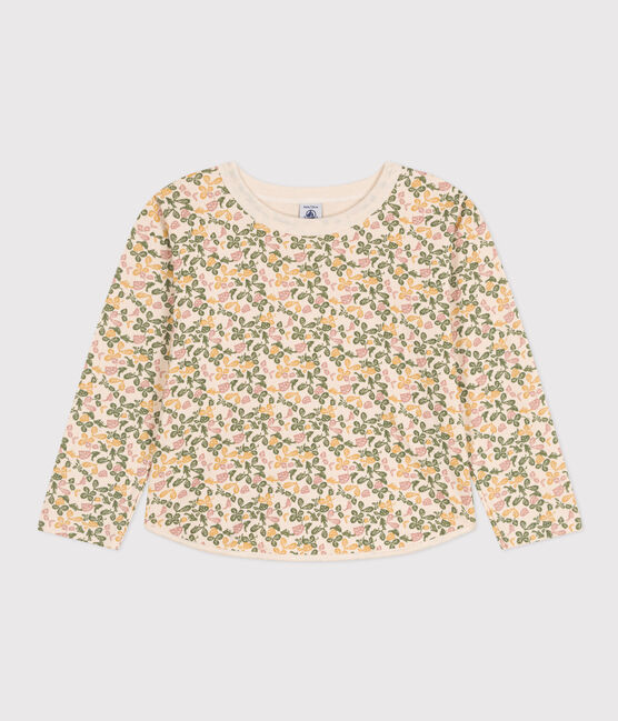 Tee-shirt manches longues imprimé en tubique enfant fille blanc AVALANCHE/ MULTICO