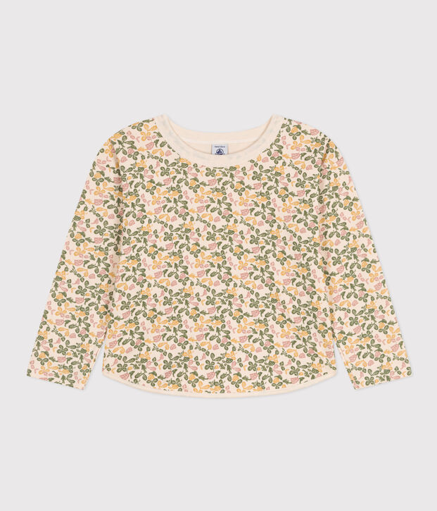 T-shirt met lange mouw bedrukte tubic voor meisjes ecru/multicouleur