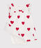 Robe body imprimée coeur en coton bio bébé blanc MARSHMALLOW/rouge TERKUIT