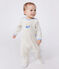 Fluwelen babypyjama met sluiting op de rug beige MONTELIMAR CHINE