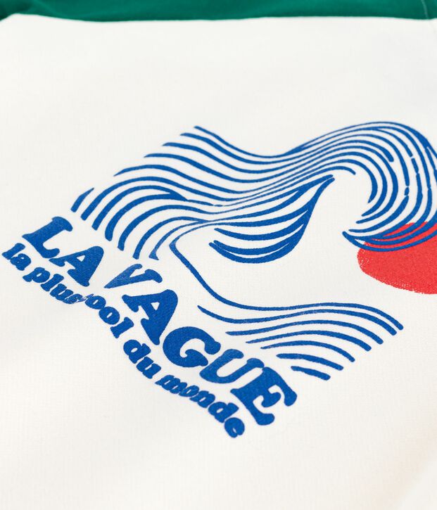 Sweatshirt enfant en coton imprim&eacute; &eacute;cru/multicouleur