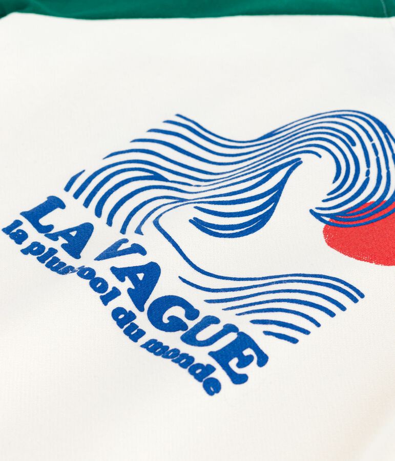 Sweatshirt enfant en coton imprim&eacute; &eacute;cru/multicouleur