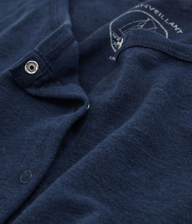Vest met ronde hals in linnen. blauw