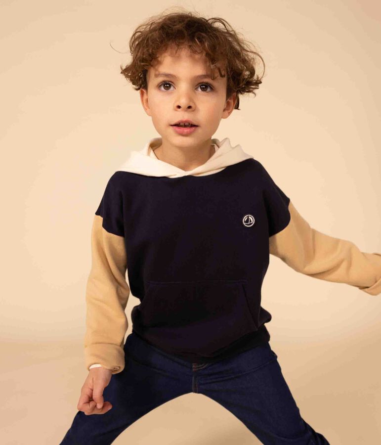 Sweatshirt &agrave; capuche enfant gar&ccedil;on bleu/multicouleur