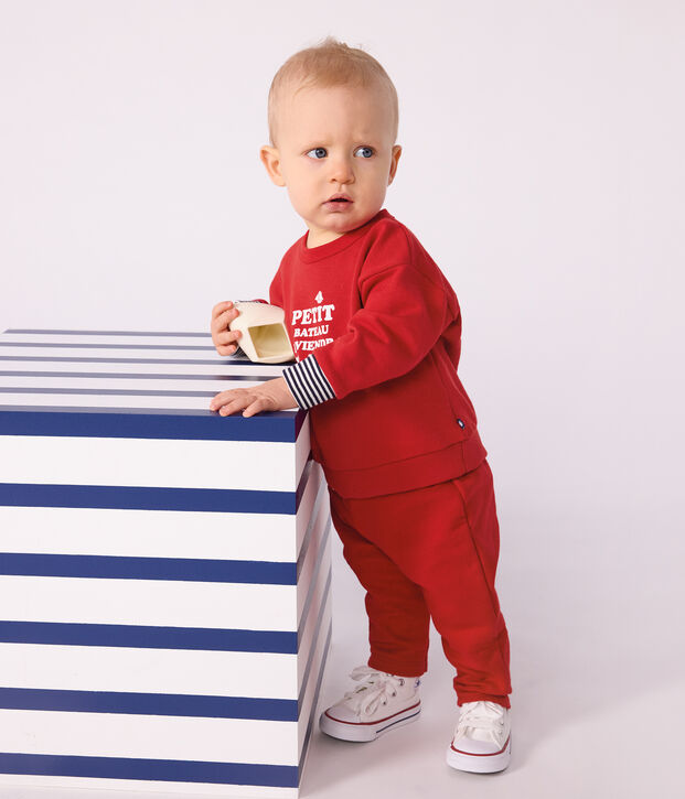 Katoenen sweatshirt voor baby's met motief rood