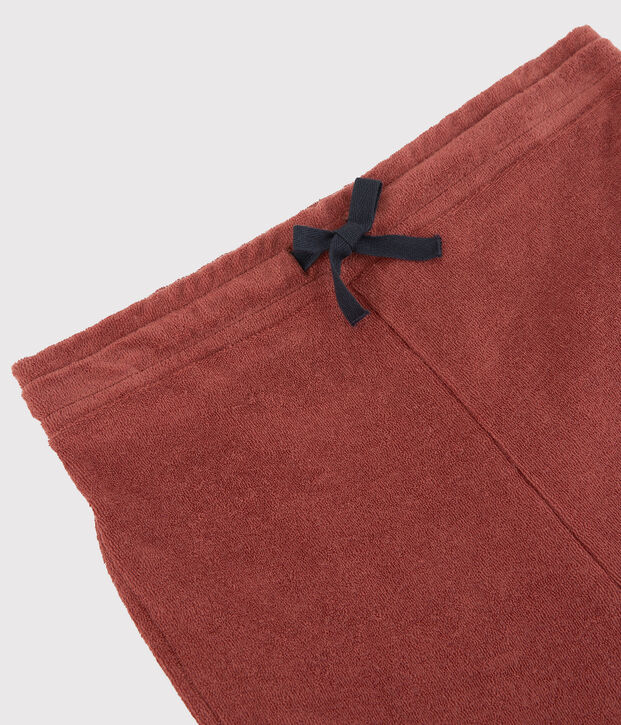 Pantalon en bouclette &eacute;ponge enfant fille marron