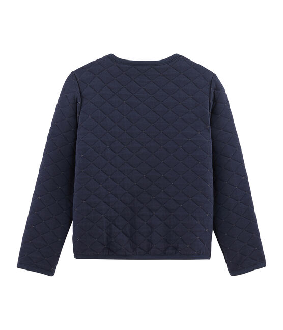 Cardigan en tubique enfant fille bleu SMOKING/jaune OR