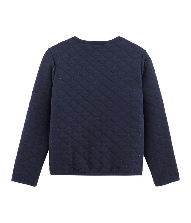 Cardigan van gewatteerde tubic meisjes kinderen blauw/geel
