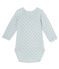 Body naissance bébé garçon manches longues laine et coton bleu FRAICHEUR/gris TEMPETE