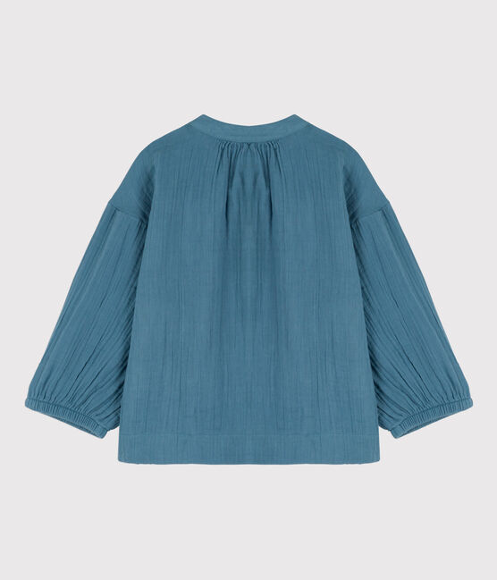 Blouse in biokatoenen materiaal voor meisjes blauw ROVER