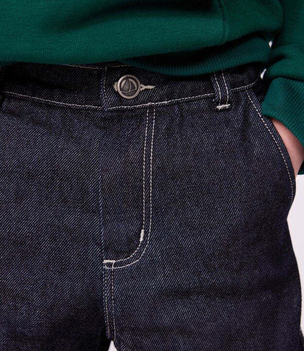 Spijkerbroek in 'carpenter'-snit voor kinderen DENIM BRUT FONCE