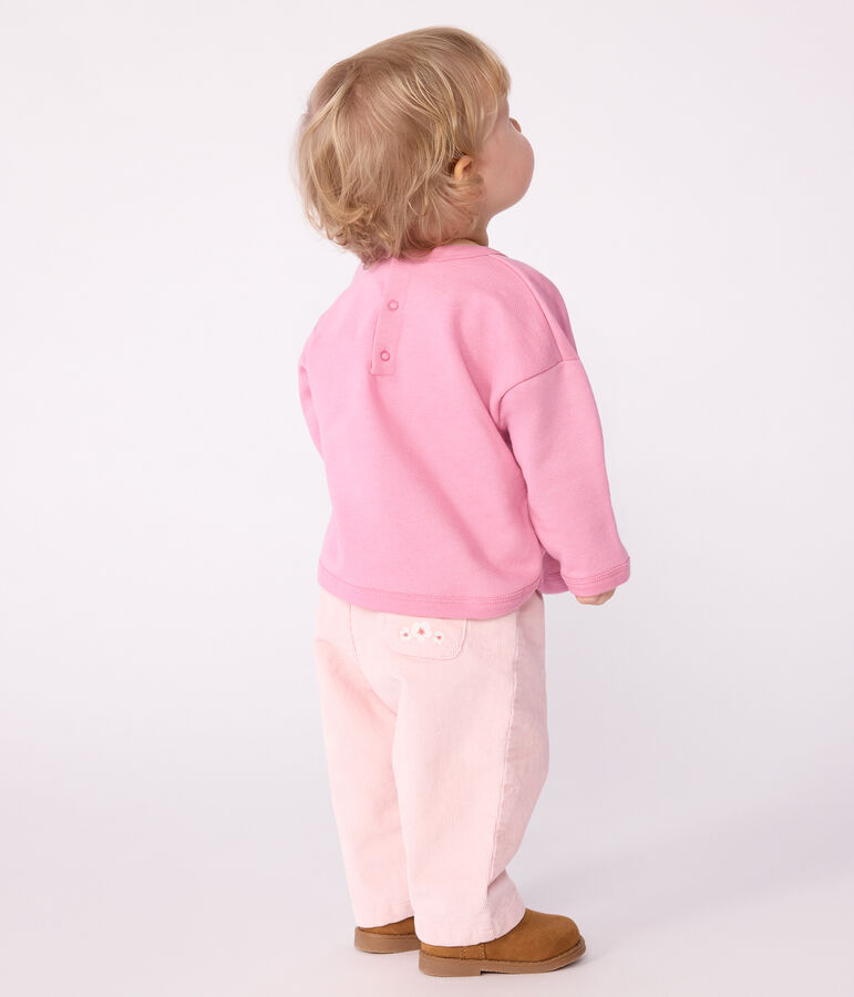 Katoenen babysweatshirt met vintage Petit Bateau-motief roze BOUDOIR