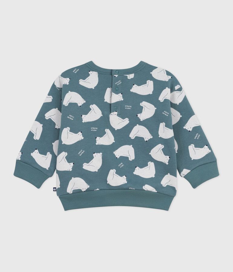 Katoenen sweatshirt met beertjesprint voor baby's blauw/multicouleur