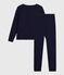 Pyjama uni en coton femme bleu SMOKING