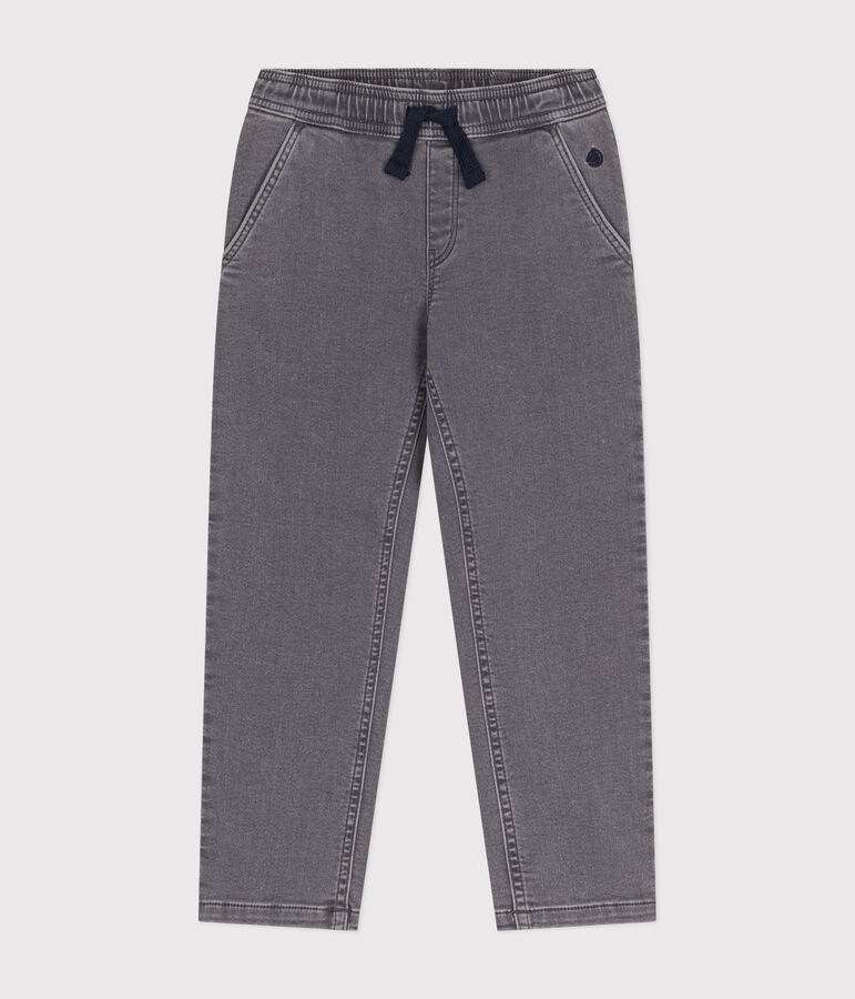 Broek in verantwoord denim voor jongens, regular fit grijs