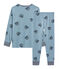 Pyjama petit garçon en côte bleu ACIER/blanc MULTICO
