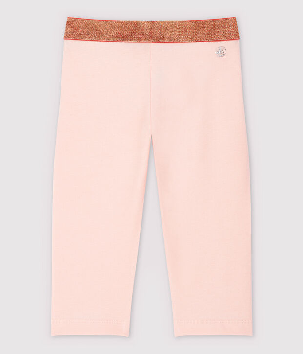 Cropped legging van lycra jersey voor meisjes roze