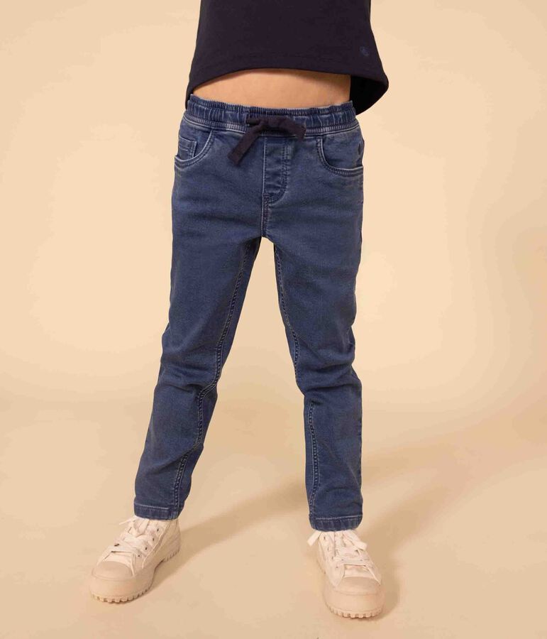 Broek in denim voor jongens, regular fit blauw BLEU DELAVE