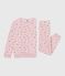 Pyjama enfant en velours imprimé fleurs rose JOLI/blanc MULTICO