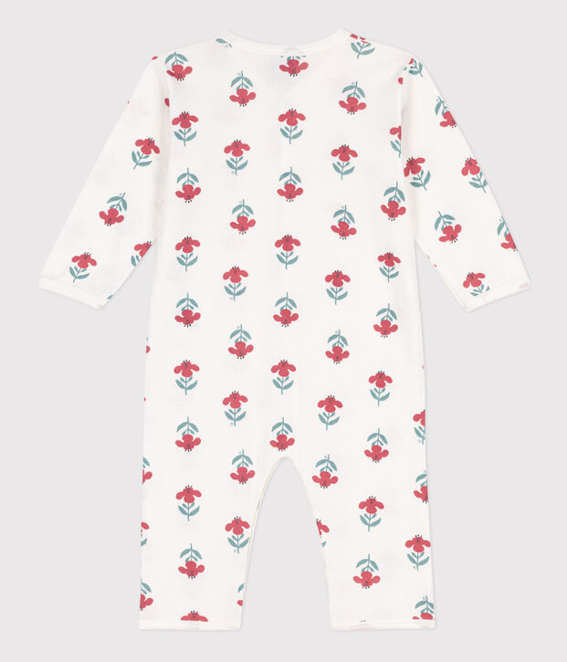 Dors-bien sans pieds fleurs en coton blanc/multicouleur