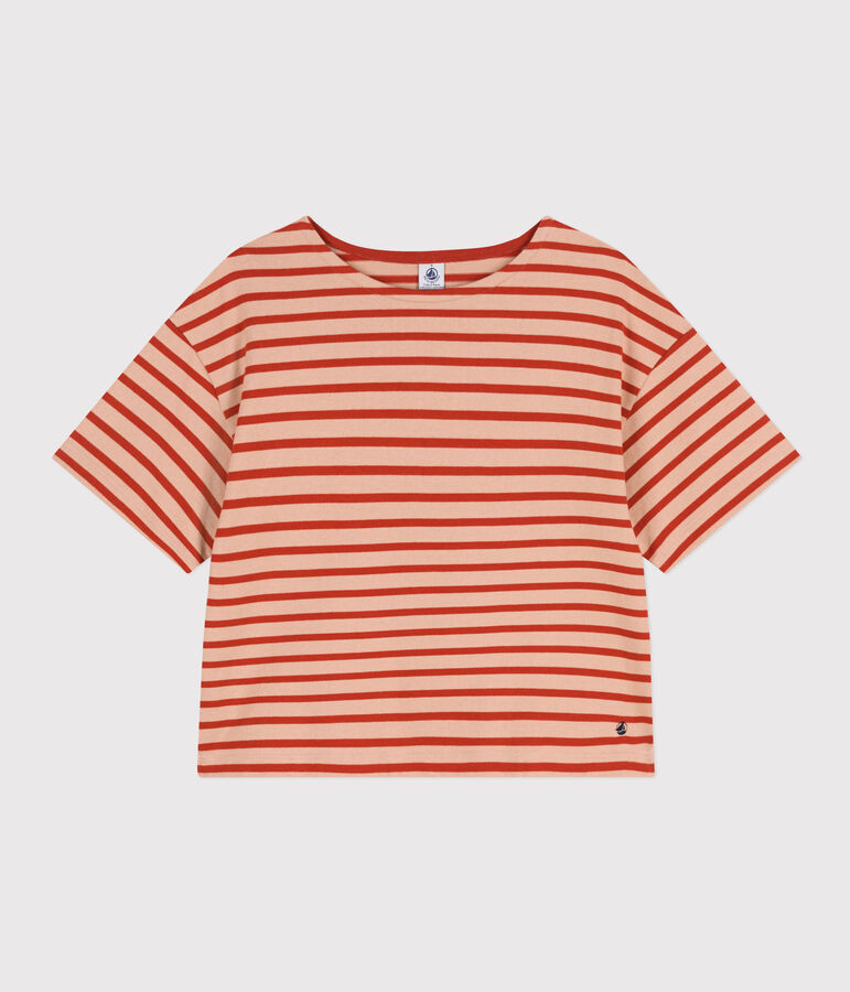 Marini&egrave;re en coton Femme beige/rouge