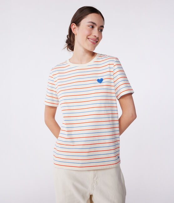 Le Droit, gestreept katoenen T-shirt voor dames wit AVALANCHE/ MULTICO