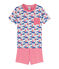 Korte pyjama van gebreide stof voor jongentjes wit/multicouleur