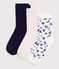 3 paires de chaussettes enfant en coton imprimé fleurs variante 1
