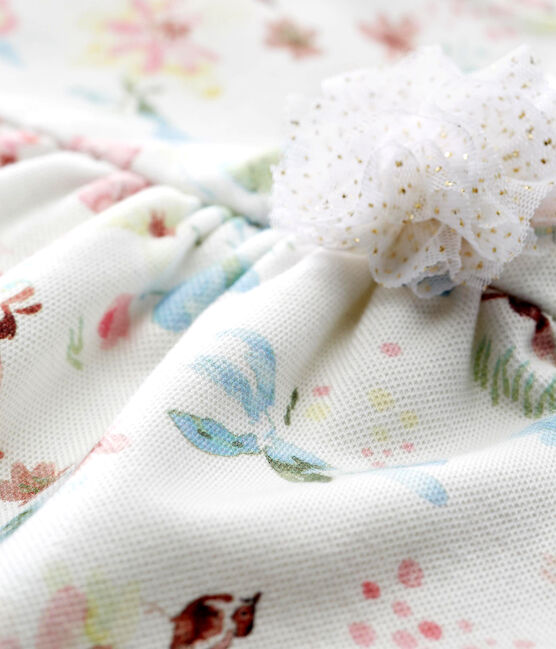 Robe manches courtes imprimée bébé fille blanc MARSHMALLOW/blanc MULTICO