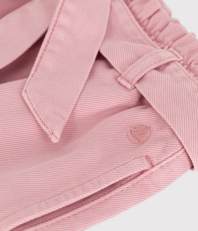 Pantalon enfant en m&eacute;lange coton et lyocell. rose