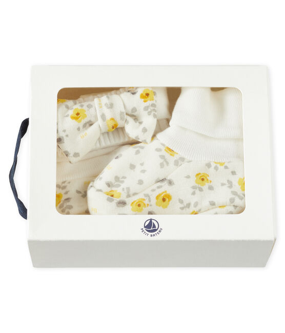 Set haarband en babyschoentje meisjes van wol en katoen variante 1