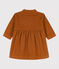 Robe manches longues bébé en velours fin marron ECUREUIL
