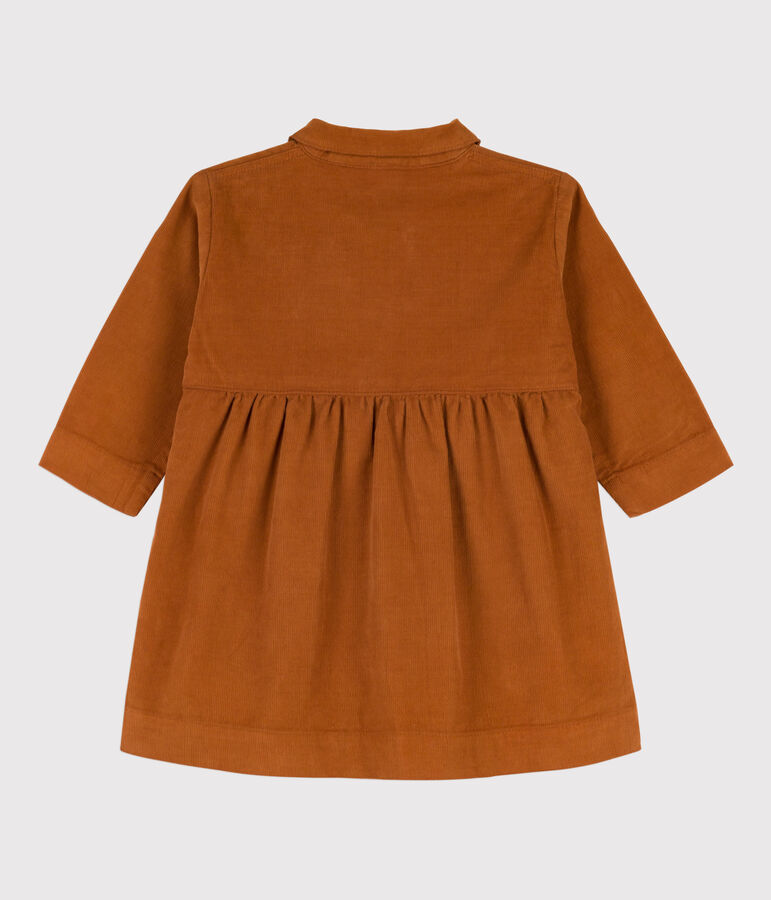 Robe manches longues b&eacute;b&eacute; en velours fin marron