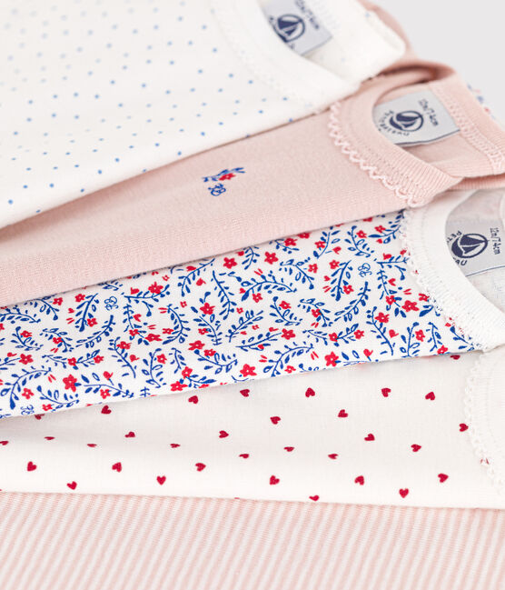 Lot de 5 bodies manches courtes fleurs en coton variante 1