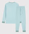 Pyjama rayé bleu mixte en côte bleu TIKI/blanc MARSHMALLOW