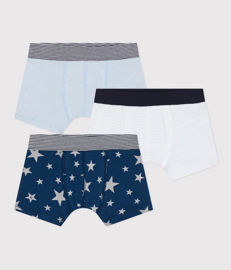 Lot de 3 boxers &eacute;toile en coton petit gar&ccedil;on multicouleur
